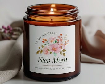 To My Amazing Step Mom, Mothers Day Gifts, Personalized Gift, Stepmom Gift, Mothers Day Candle, Gift for Mom, Bonus Mom, Stepmom Birthday