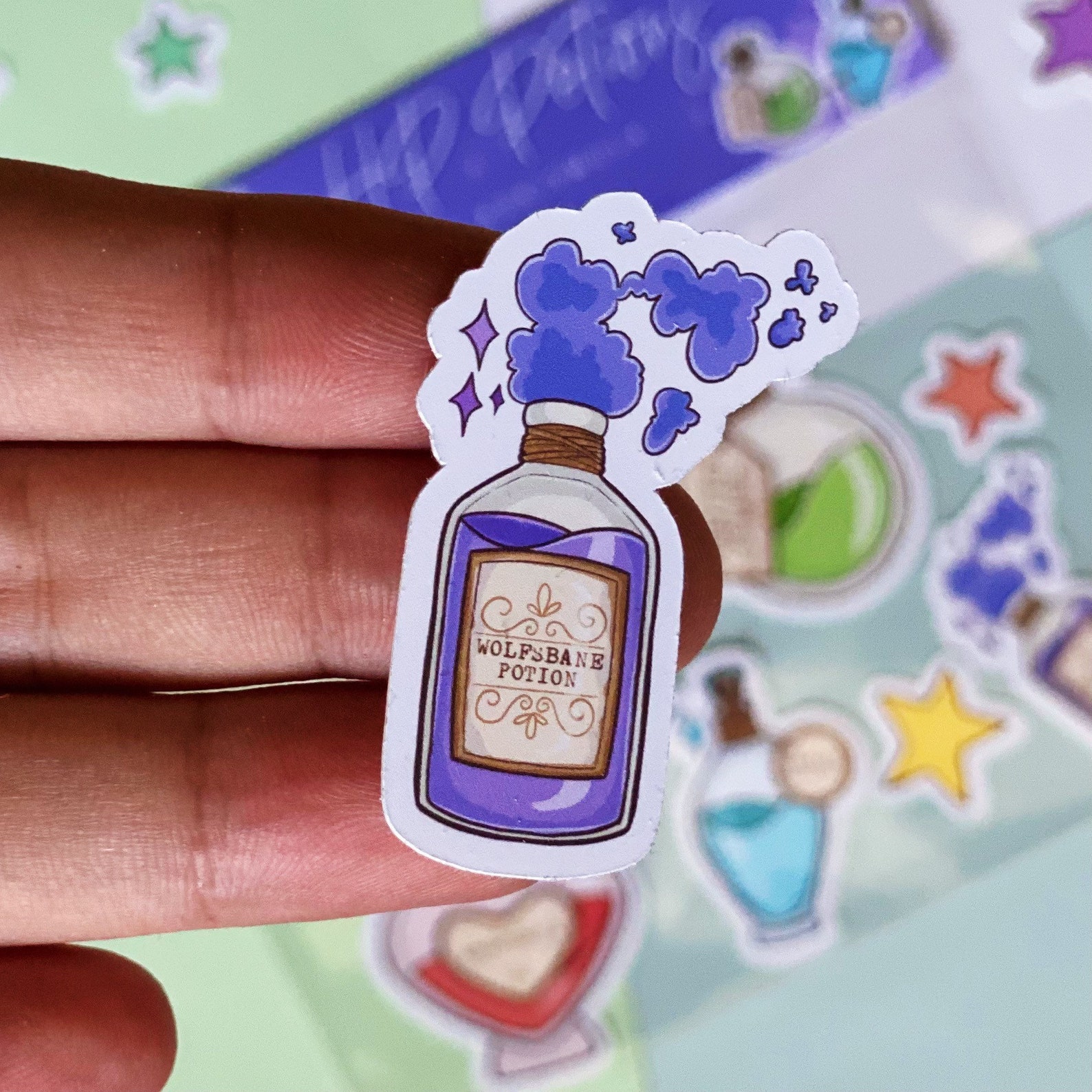 Harry Potter Potion Sticker Pack 5 Stickers Wolfsbane Etsy