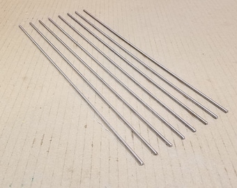 304 Stainless Steel 1/8" round, 12" long rods, 8 pack, Solid