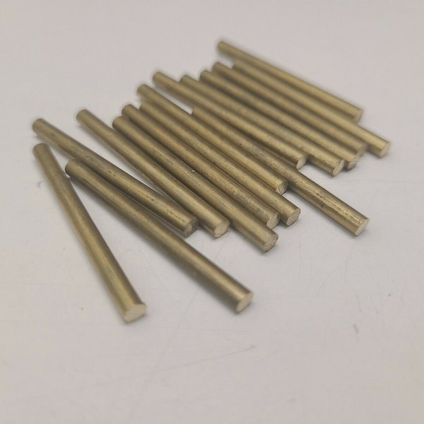 C360 Brass Pins, 1/8" round pins 1.5" long, H02, Knife making, handles, 15 pack