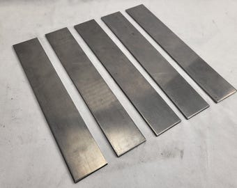 1095 Cold Rolled Carbon Steel 3/16" x 2" x 12" bar, Knife Making Stock, 5 PACK