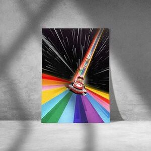Reisposter Rainbow Road - Mario-videogamekaart - videogameposter