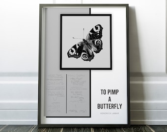 To Pimp a Butterfly Tracklist Poster - Kendrick Lamar Album Cover Poster