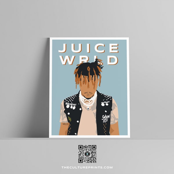 Juice Wrld Portrait Poster - Juice Wrld Minimal Hip Hop Illustration