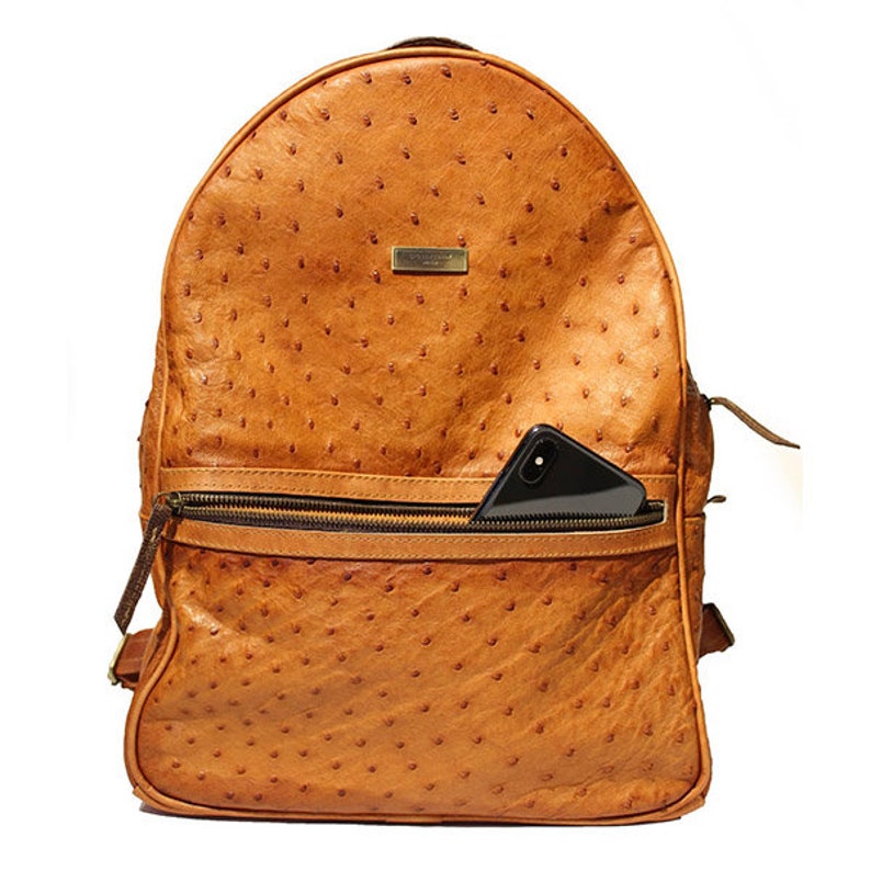 ostrich leather backpack