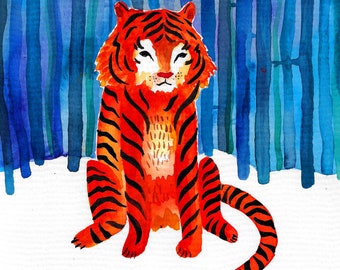 A3 art print- Sad Tiger