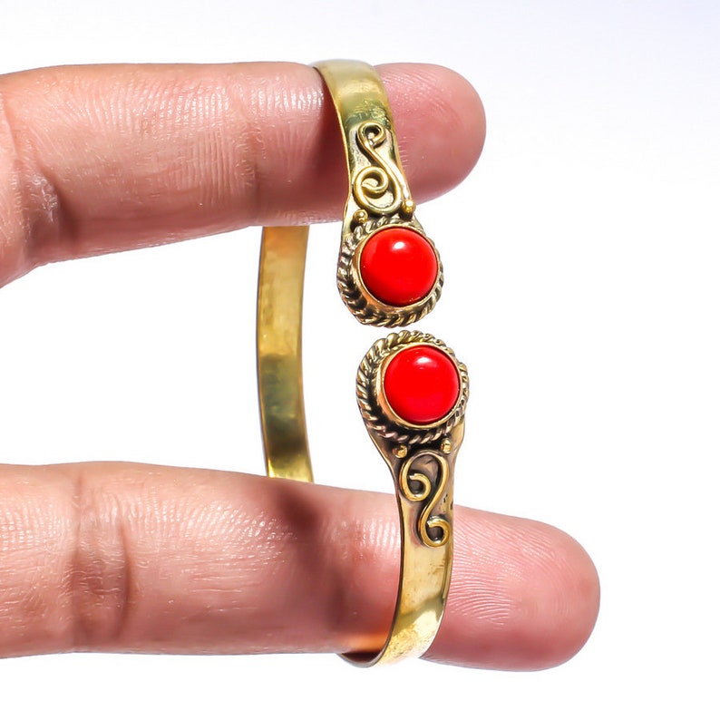 For Valentine/'s Day Beauty Accessories,Sliver Gemstone Cuff Gift For Her-Him Natural Red Coral Silver Handmade Jewelry Cuff For Men-Women