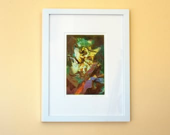Original etching print "Barren" - Framed, Four color Intaglio