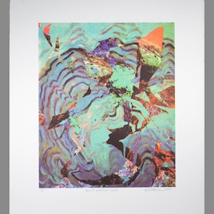 Original hand pulled Screenprint &quot;Alpine Garden (Topo)&quot;