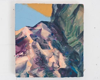 abstract landscape "Folded Mountain" oil painting