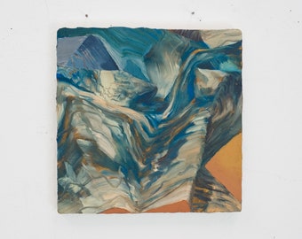 abstract landscape "Folded Ravine" oil painting
