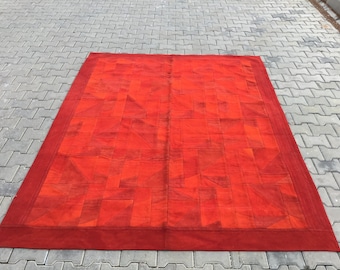 Vintage Patchwork Wool Turkish Rug - 6'4x8'2