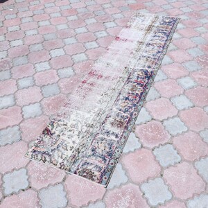 narrow runner rug, turkish runner rug, turkish rug, 2&#39;1x8&#39;5 feet, oushak runner rug, 2x8 runner rug, anatolian runner rug, distressed rug