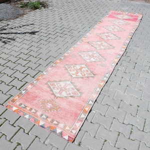 Vintage Oushak Turkish Runner Rug: Hand-Knotted Brown Anatolian Rug (2&#39;8x13&#39;0)
