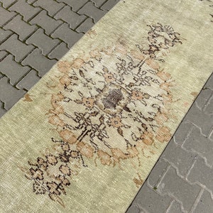 runner rug,2&#39;8x9&#39;1 feet,turkish runner,turkish rug,oushak rug,vintage runner,kitchen runner,entry runner,antique rug,handknotted rug