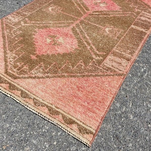 2x14, long runner, turkish runner rug, 2&#39;6x14&#39;3 feet, turkish runner, turkish rug, 2x14,muted rug, corridor runner, pink runner, halway rug