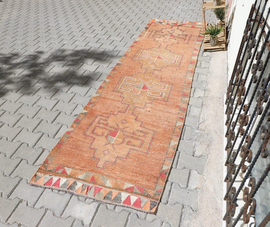 Tgc Rug Vintage Turkish Oushak Runner Rug: Hand-knotted Hallway Carpet (2'9x10 ...