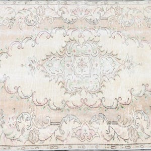 3x6 Pink Blue Beihe Handmade Rug, Turkish Rug, Oushak Rug, Homedecor Rug Vintage Rug, Entry Rug, Kids Rug, Area Rug, Turkey Rug, 3.4x6.2 ft