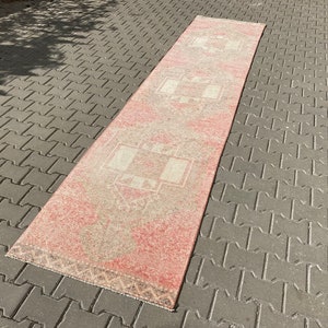 turkish runner,2'9x12'8 feet, oushak rug, runner rug, turkish rug, oushak runner, anatolian rug, short runner rug, turkey rug,vintage rug