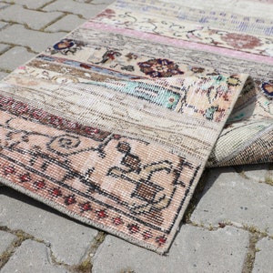 2x15 Turkish Colorful Handmade Neutral Oushak Runner, Turkish Rug, Halway Runner, Stairs Runner, Homedecor Rug, Long Runner, 2.6x15.7 ft