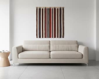 Vintage Turkish Klim Wool Wall Hanging, Textile Art, Boho Living Room Decor, Handwoven Ethnic Tapestry, (4.0x6.6ft)