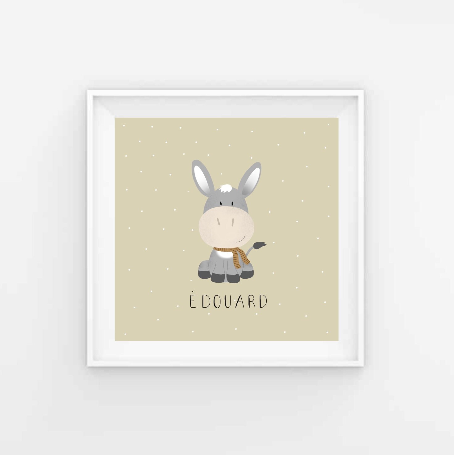 Tableaux Amimaux avec Prénom Personnalisable 20x20 Pour Chambre d'enfant ou Faire-Part