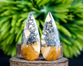 Natural Maligano Jasper Cabochon Pair