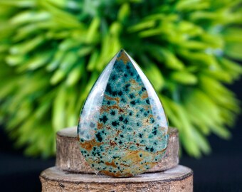Morningdew Jasper Cabochon – Indonesian Rare Jasper, Scenic Pattern, Jewelry Making Stone