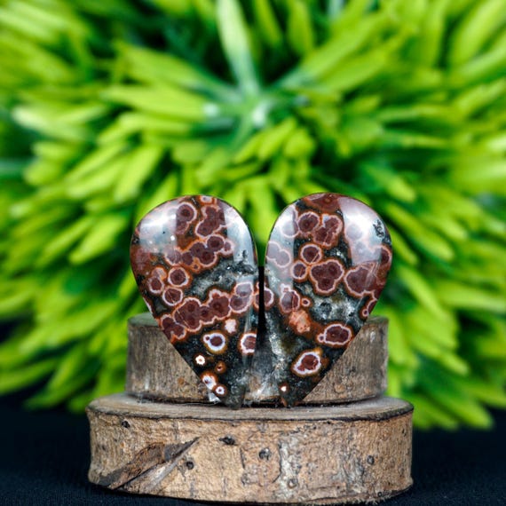 Designer Red Orbicular Jasper Matched Pair – Polished Gemstones