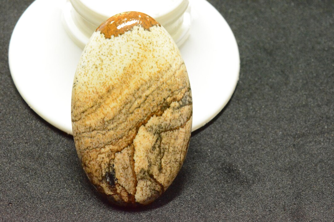 Picture Jasper Natural Oval Shape Cabochon Semiprecious Etsy
