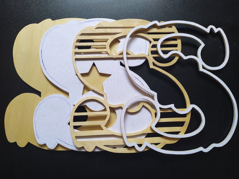 S Letter Scroll Saw Pattern Scrollsaw File Laser Cutting Etsy