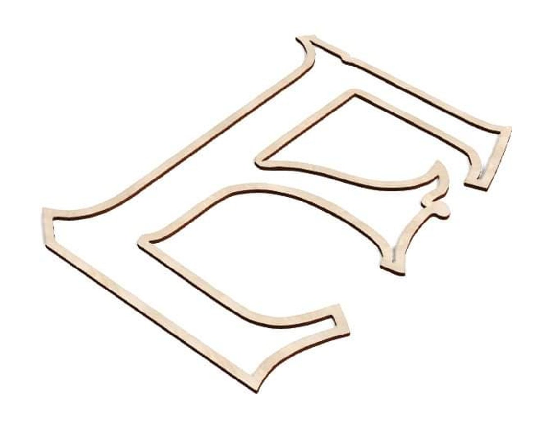 K031 E Letter Scroll Saw Pattern Scrollsaw File Laser Etsy