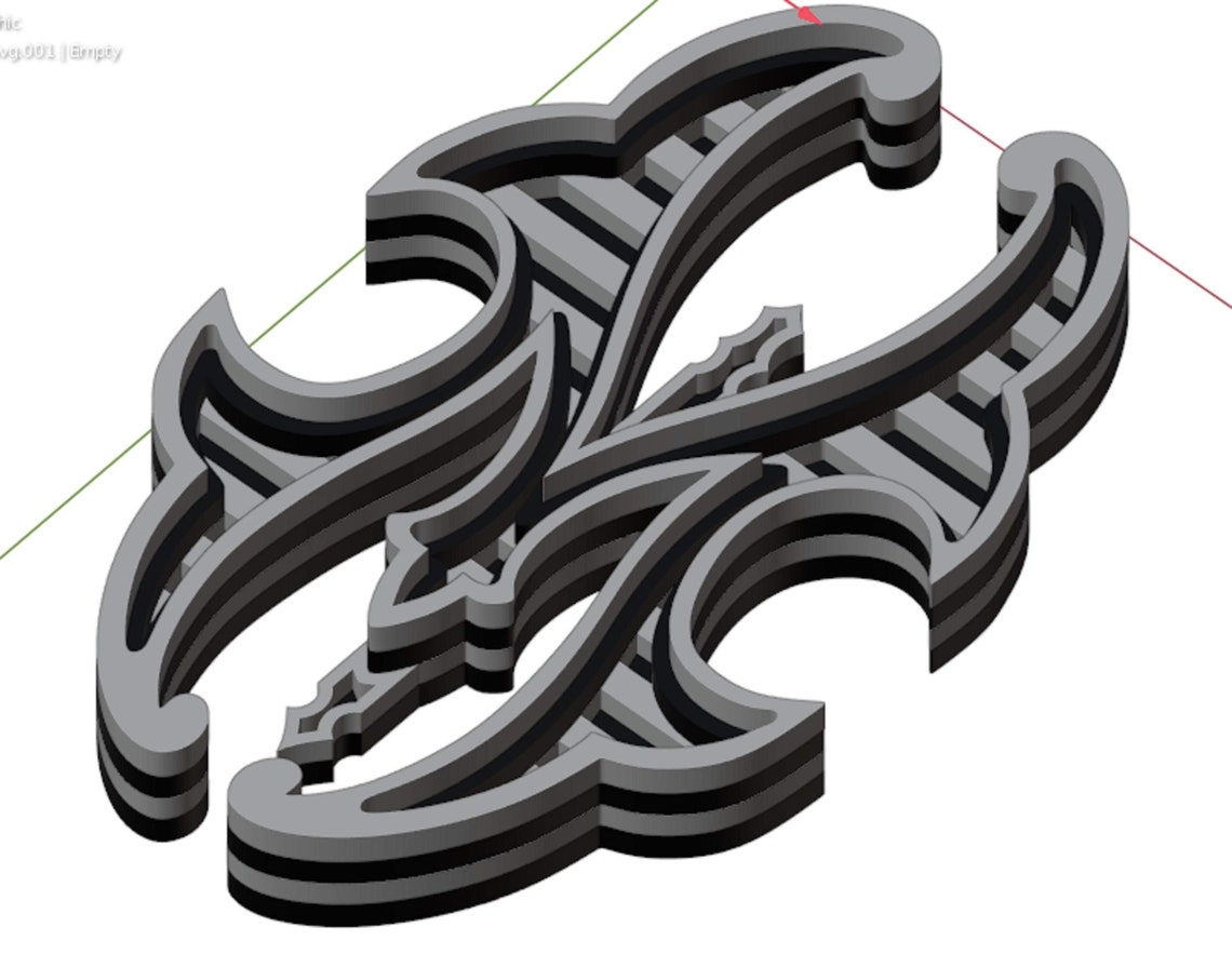 K030 M Letter Scroll Saw Pattern Scrollsaw File Laser Etsy