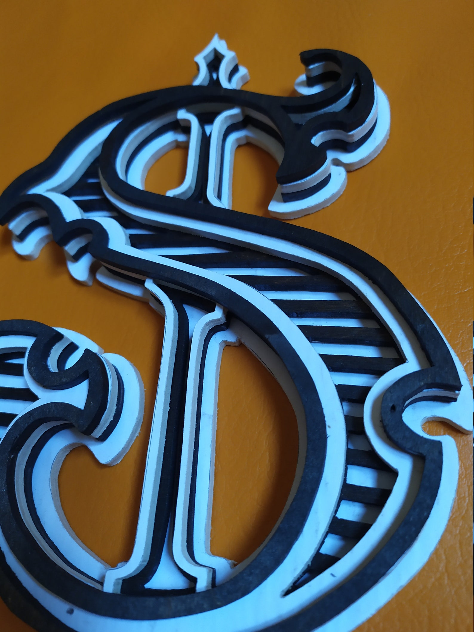 S letter scroll saw pattern k001 scrollsaw file laser Etsy