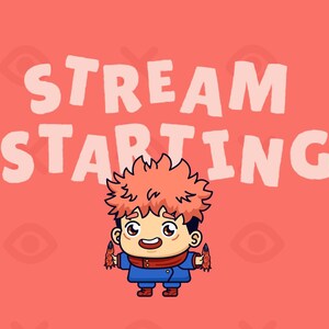 Cute Red Hair Anime Boi Stream Screens - Stream Starting, Be Right Back, Stream Ending for Twitch
