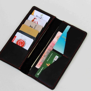 Billetera larga, billetera alta, billetera personalizada, billetera de cuero, billetera de rodeo, compartimentos de efectivo múltiples, regalo de aniversario