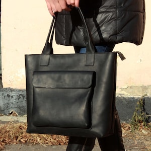 Weiche lederne tasche, leder shopper, leder tasche, shopper mit taschen, große ledertasche, leder shopper, shopper mit taschen