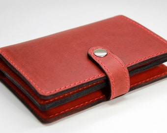 Red Candy Christmas Ornaments Leather Passport Holder Cover Case Blocking Travel Wallet