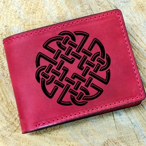 Viking Leather Bifold Men Wallet, Norse Celtic Leather Wallet, Vegvisir Norse Runes Card Bifold Wallet, Credit Card Wallet, Odin Gift