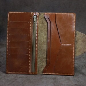 Cartera de cuero personalizada, billetera larga, billetera delgada, mujer de la cartera de cuero, mujeres de la cartera, billetera de la tarjeta de crédito, cartera de las mujeres, regalo de la cartera para ella