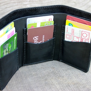Cartera triple personalizada con iniciales, carteras triples para hombres, cartera para hombre de cuero genuino monograma, cartera personalizada para hombre