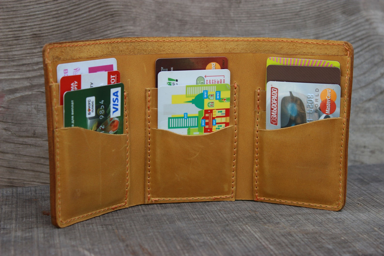 Leather Vintage Wallet for Women Trifold Wallet Coin Wallet Etsy