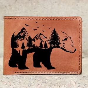 Oso de billetera de cuero, billetera de oso, billetera de oso polar, oso de billetera, billetera de niños, billetera personalizada, billetera grabada, billetera personalizada, regalo de padre