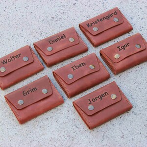 Porta-cartões de visita de couro personalizado/couro desgastado/carteira masculina/carteira de cartão/carteira fina/carteira de couro mínima
