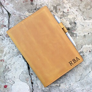Leather Notebook Cover, Vintage leather journal cover A5, Simple notebook cover a5, Various color options, Personalized gift