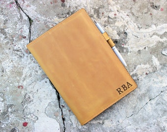 Vintage Leather A5 Notebook Cover, Personalized Journal