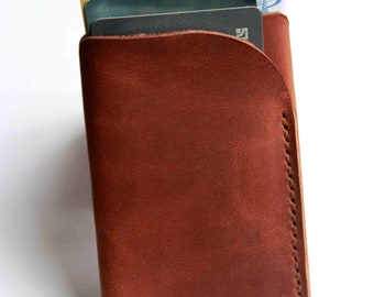 Minimalistisk kreditkortshållare i läder Kreditkortsfodral Korthållare Smal plånbok i läder Kreditkortsfodral Miniplånbok i läder Kortfodral