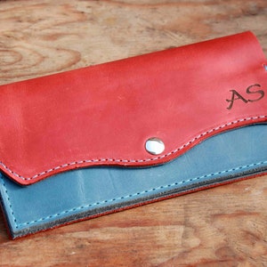 Cartera de las damas, monedero delgado monograma, cartera de mujeres personalizadas, regalo de aniversario de cuero para ella, cartera delgada mujeres, cartera de cuero de señoras