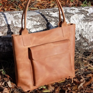 Soft leather bag,everyday tote bag,tote with pockets,large leather bag,tote with zipper,everyday leather bag, leather shopper,shopper bag