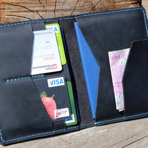 MONOGRAMME Portefeuille de voyage en cuir Housse pour passeport Portefeuille pour passeport personnalisé Porte-passeport en cuir effet vieilli Cadeau de voyage personnalisé